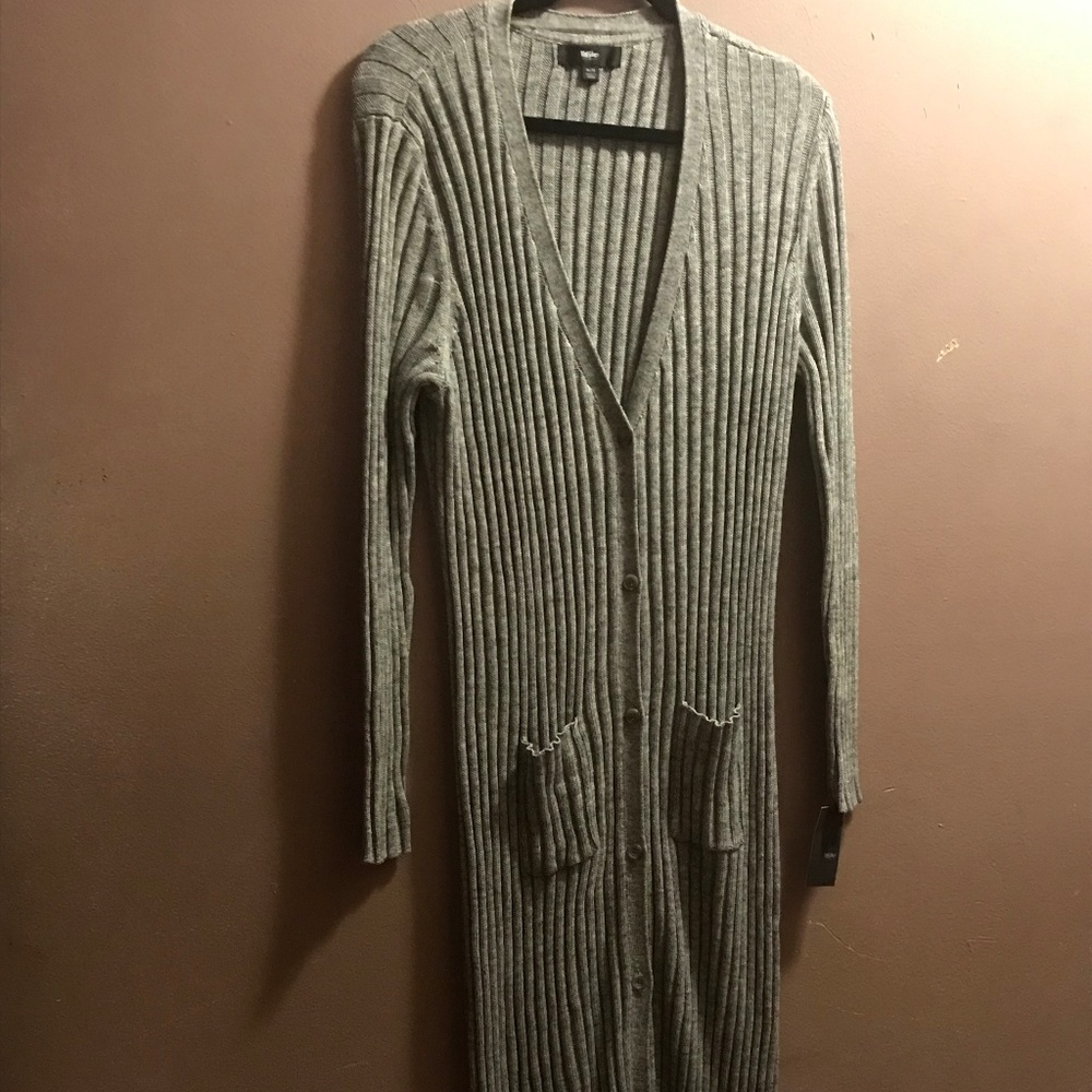 Massimo Long gray cardigan sweater